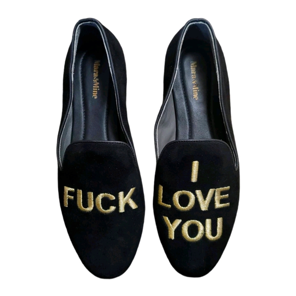Mara & Mine fuck I love you loafer slipper shoe